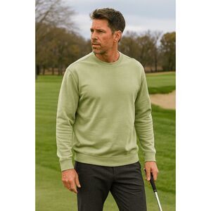 VRST Men's Pinnacle Fleece Crewneck Golf UV 50+  Pullover sweater green seedling